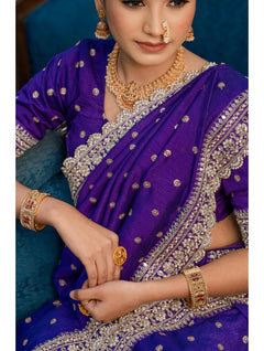 Sunsud Culture Violet Nauvari Saree