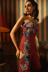 Lielah Strapless Tailored Jumpsuit - Rust