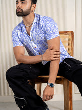 Lilac Floral Jaipuri Cuban Collar Shirt