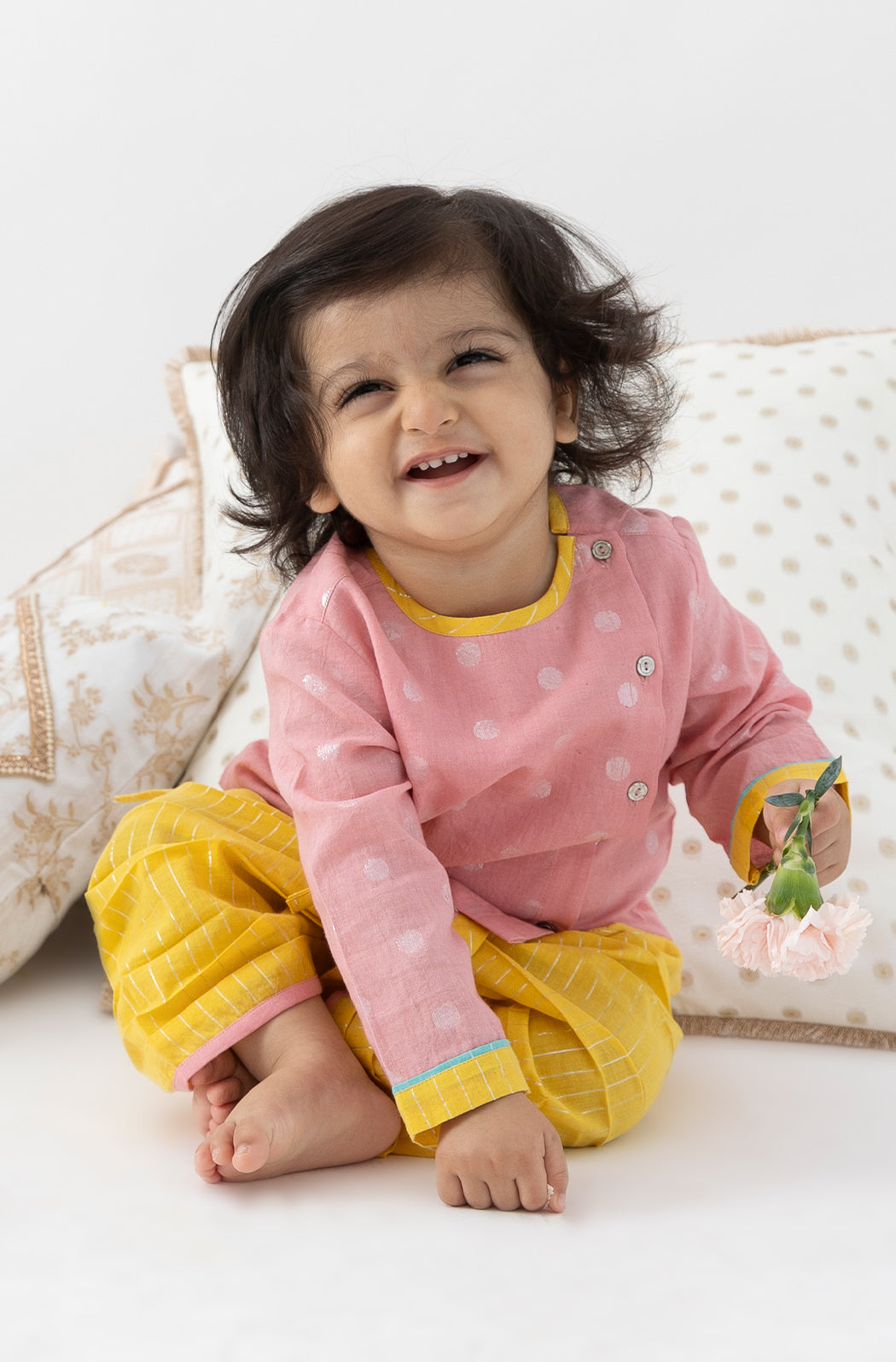 Little Polka Dots Dhoti Kurta Set