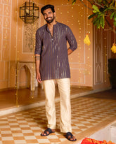 Lurex Purple Knitted Kurta