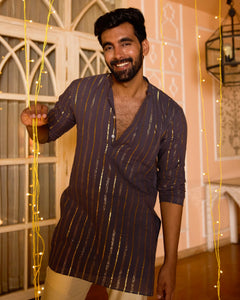 Lurex Purple Knitted Kurta
