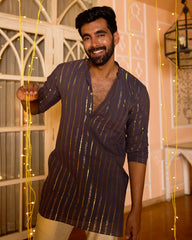 Lurex Purple Knitted Kurta