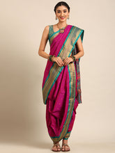 Magenta & Rama Maharani Nauvari Paithani Saree
