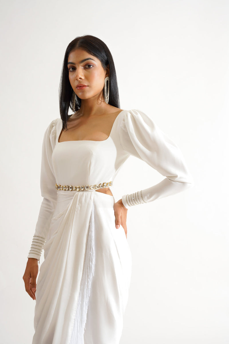 banana crepe dress