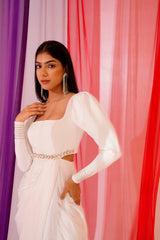 cotton satin bodycon dress