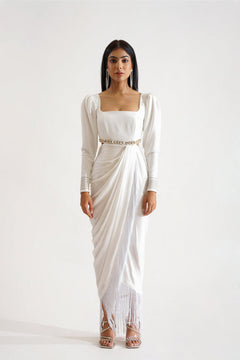 draped mini dress