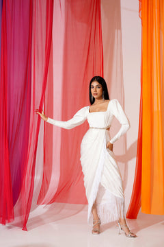 satin crepe cocktail dress