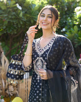 Mantra Black Bandhani Suit Set