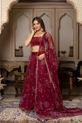 maroon lehenga set