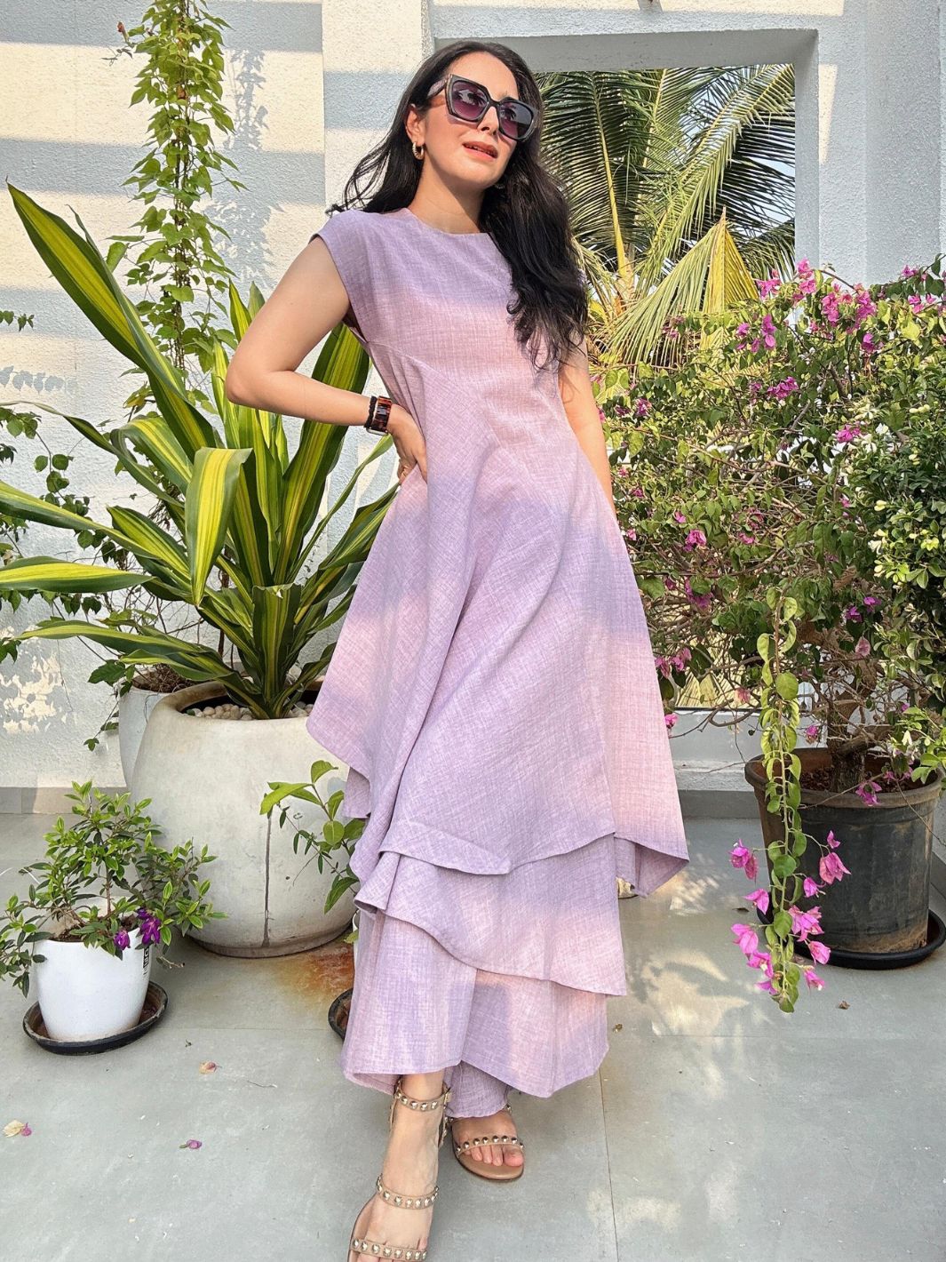 Marylebone Purple Asymmetric Co-ord Set