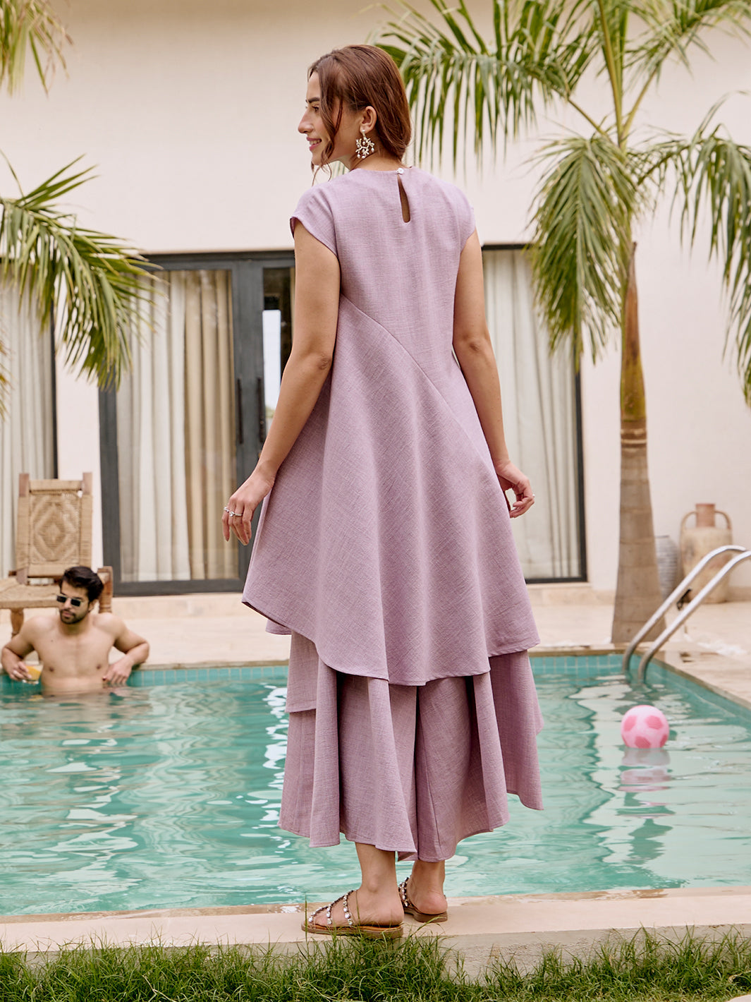 Marylebone Purple Asymmetric Co-ord Set
