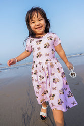 Minnie Bow Lavender Dress for Girls