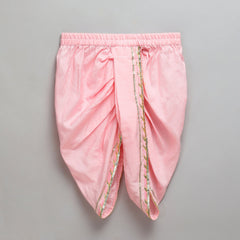 Mint Green Lotus Kurta Dhoti Set with Mukut