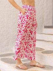 Mochi Pink White Modal Palazzo Pants