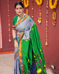 khan paithani saree