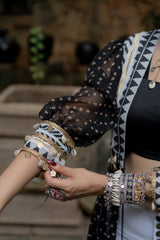 Morni Twirl Black Women's Cape Dress