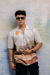 Linen Fusion Oversized Cuban Collar Shirt Men