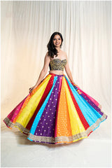 Women’s Multicolor Corset Top & Skirt