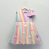 Pastel Purple Net Flower Dress for Girls