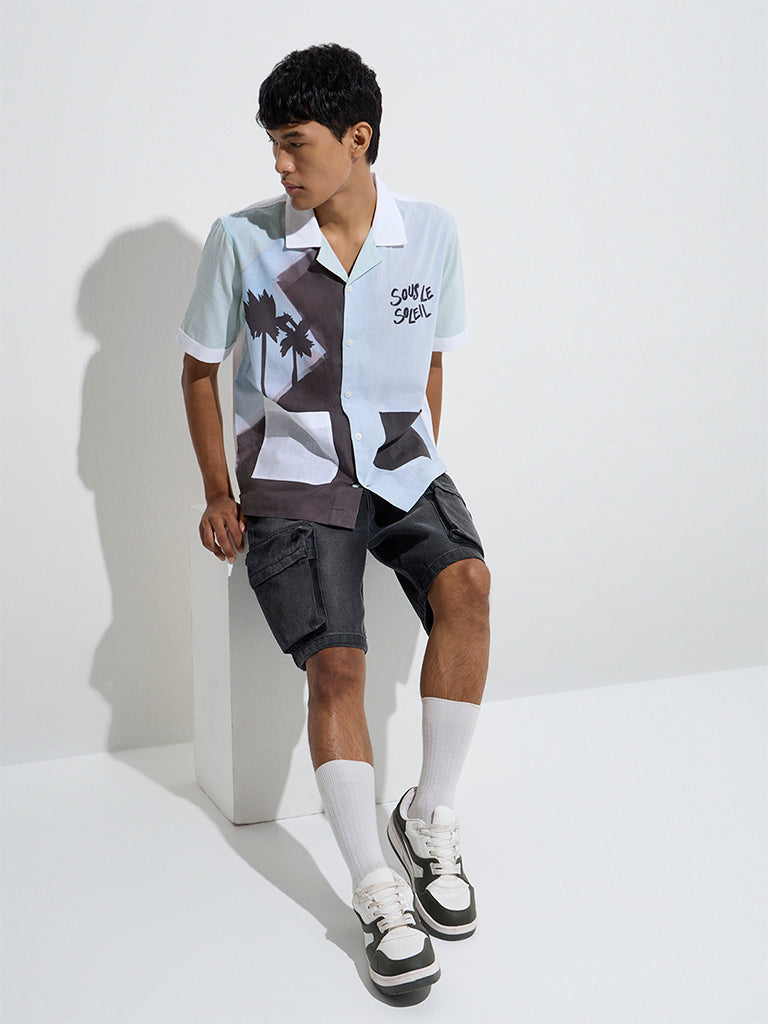 Multicolour Palm Print Shirt