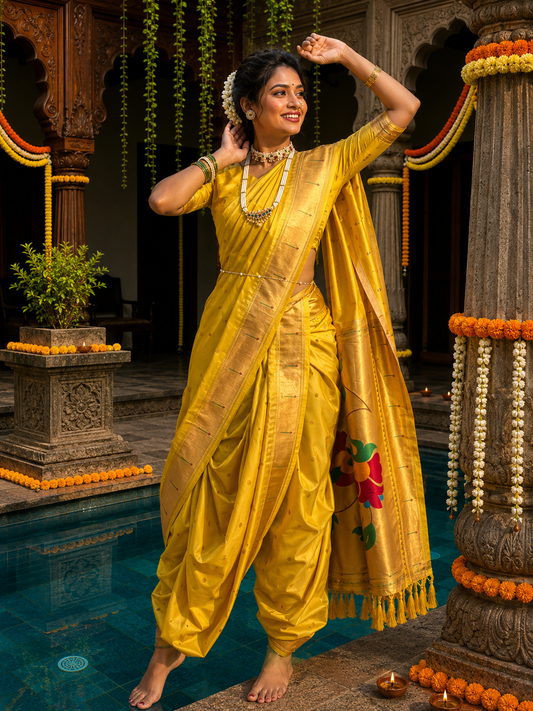Mayur Varnika Soft Silk Paithani Nauvari Saree