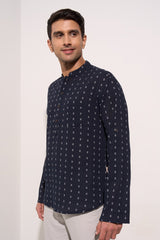 Textured kurta with full sleeves