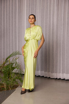 Neon Hand Draped Kaftan Gown