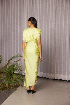 Neon Hand Draped Kaftan Gown