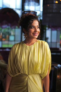 Neon Hand Draped Kaftan Gown