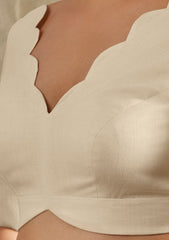 V neck cotton blouse