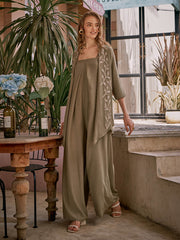 OLIVIA JUMPSUIT WITH EMBROIDERED CAPE