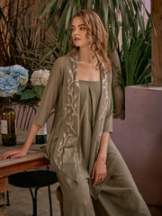 OLIVIA JUMPSUIT WITH EMBROIDERED CAPE