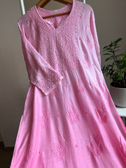 Hand-embroidered chikankari kurti