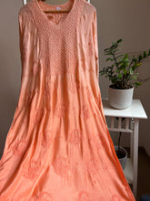 Orange Ombre Muslin Chikankari Kurti