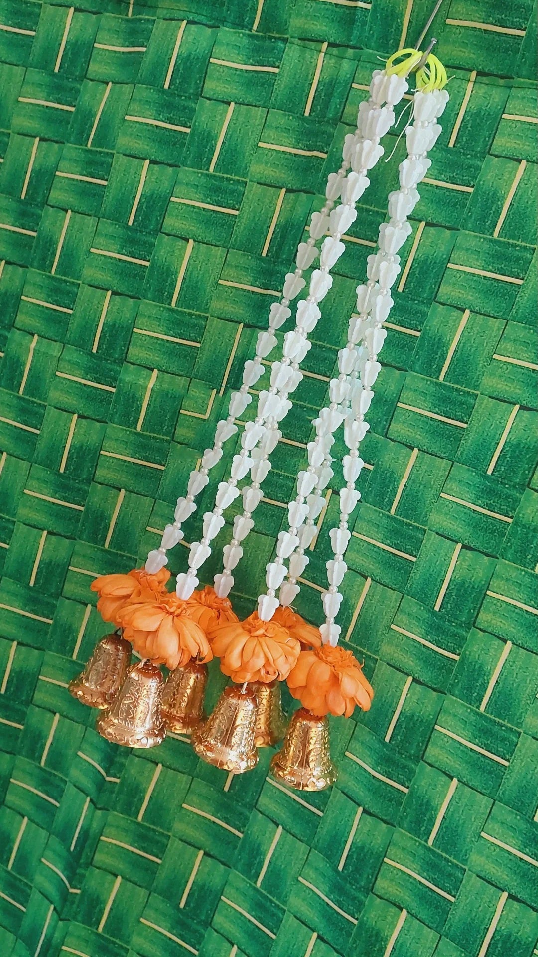 Orange Bell Hanging with Sola Wood Flower – 1.5ft