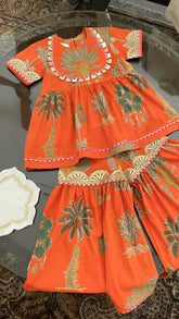 Orange Treesnyoke Kids Sharara Set