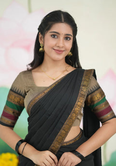 casual cotton saree look