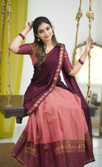 cotton half saree for women