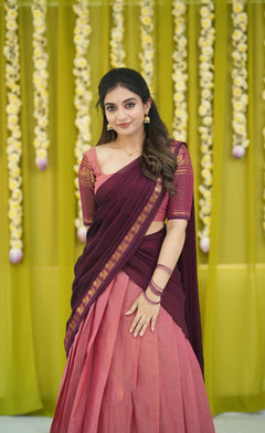 traditional cotton half saree