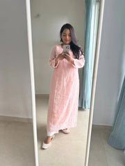 Pale Pink Kota Cotton Chikankari Kurti