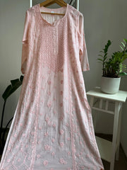 Hand embroidered pink kurti