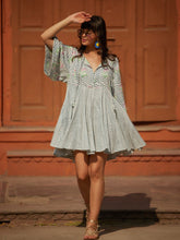 Palladio Grey Pink Cotton Midi Dress