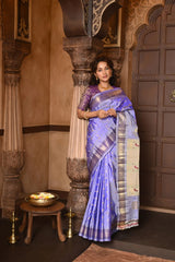 Lavender Handloom Pure Silk Maharani Paithani Saree