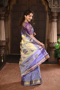 Lavender Handloom Pure Silk Maharani Paithani Saree