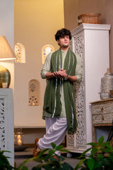 Pastel Green Kurta Dupatta Set Men