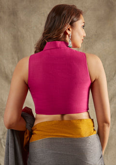 Pink linen blouse readymade