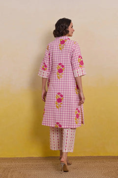 GINGHAM FLORAL PRINTED CO-ORD SET