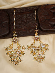 Pink Gold Plated Jadau Kundan Earrings – ME1190WP