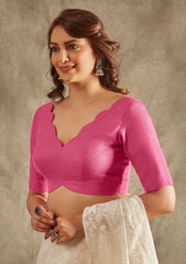 Pink cotton blouse for women